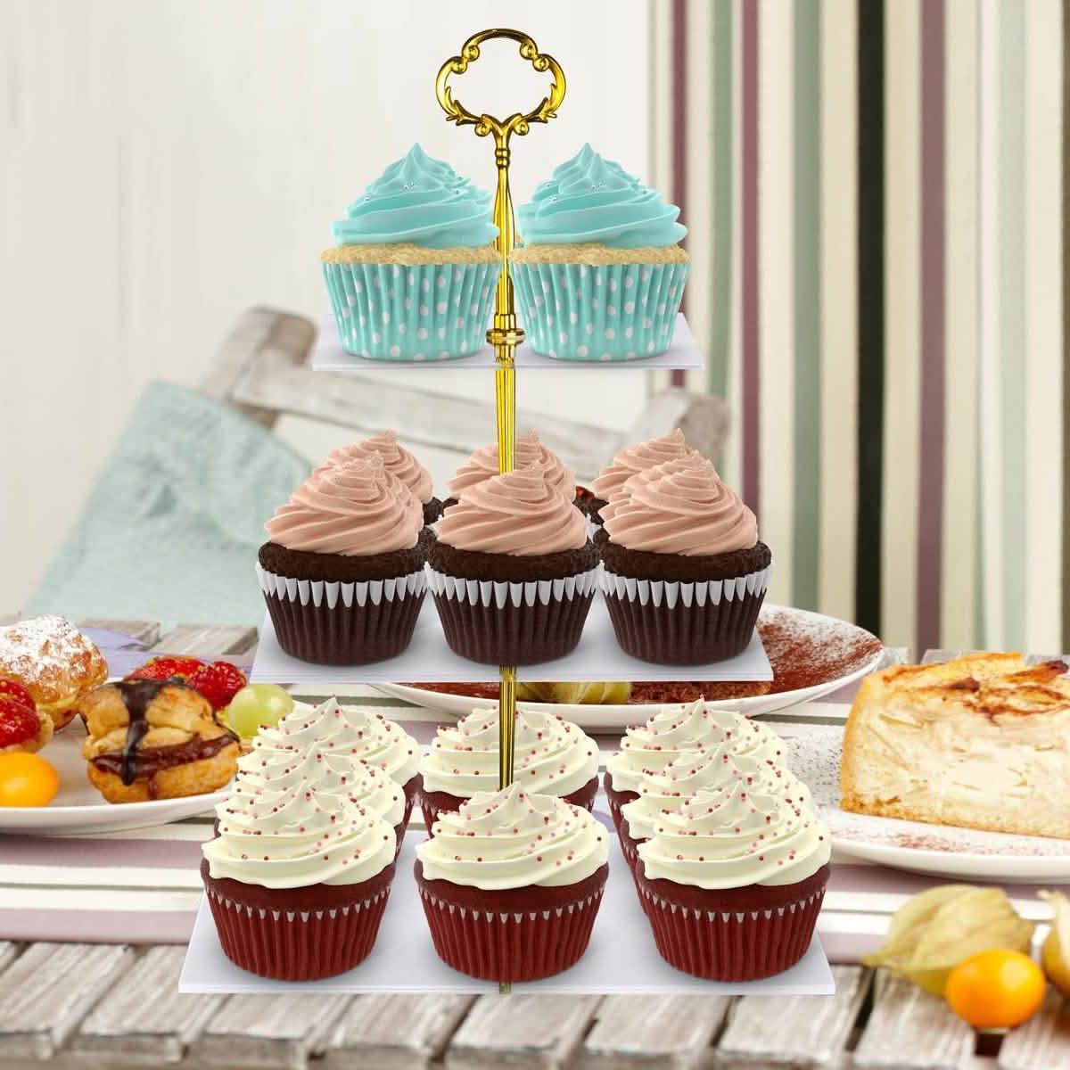 Support à Cupcakes Utenlid à 3 Niveaux Carré Superposé