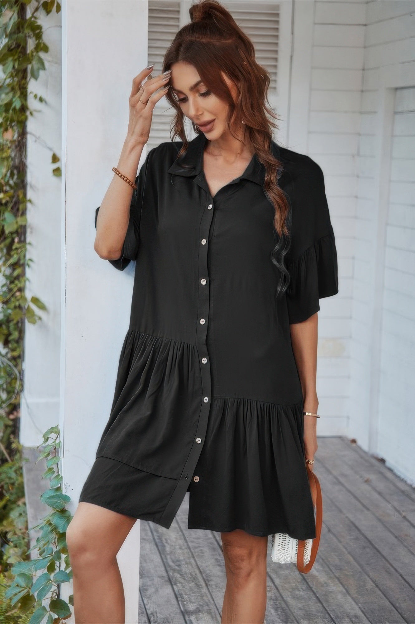 Robe Tunique Unie Col V