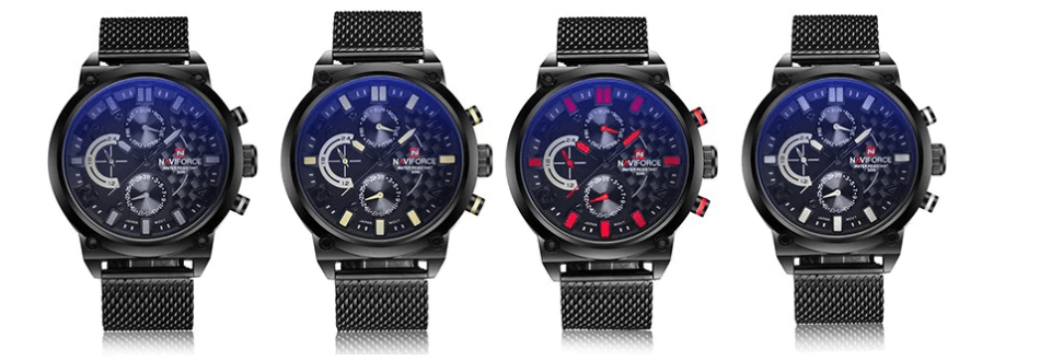 Montres à Quartz Analogiques Multifonctions pour Hommes, Étanche avec Bracelet en Maille d'Acier Inoxydable, Excellent Design, Cadeau Parfait