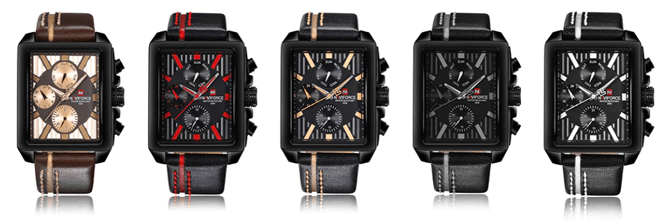 Montre homme étanche avec bracelet en cuir et chronomètres Style rétro Forme unique Excellent cadeau