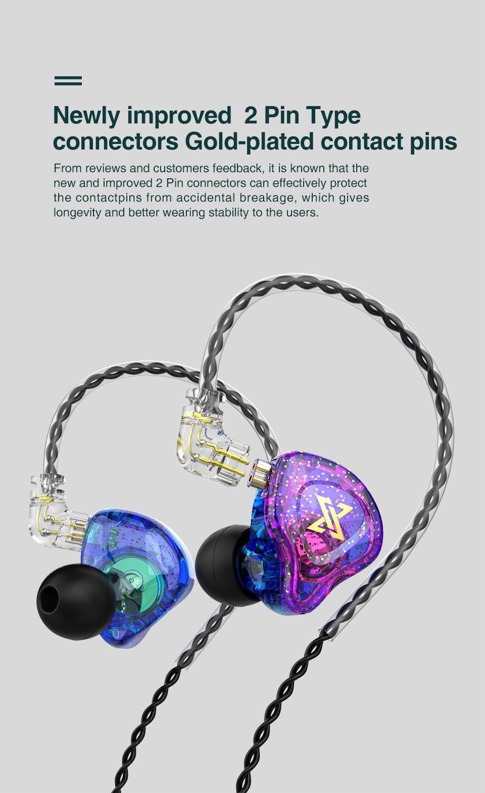 Casque supra-auriculaire sans fil V5.0 HD Stéréo avec micro, suppression passive du bruit, 9 heures d'autonomie pour le sport/la course QKZ AK6 MAX Écouteurs intra-auriculaires stéréo basses, filaires, suppression du bruit, étanches avec microphone