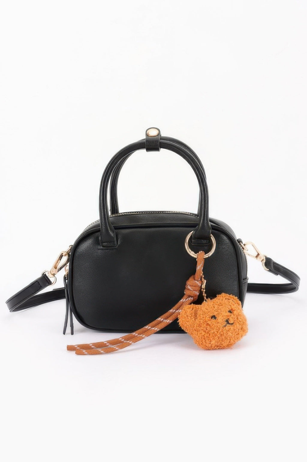 Mini sac bowling en cuir végane avec charm ourson