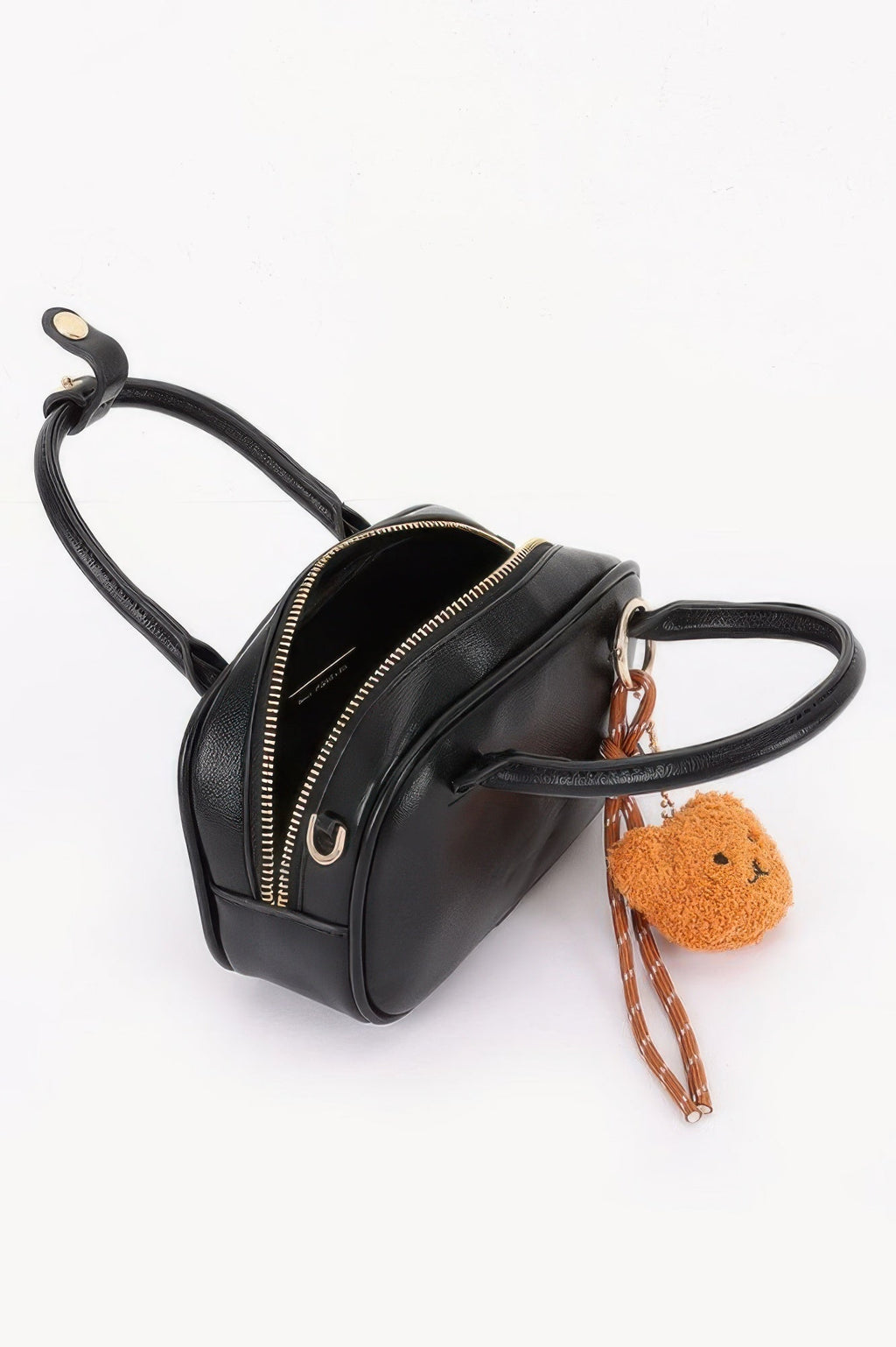 Mini sac bowling en cuir végane avec charm ourson