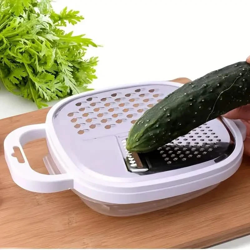 Coupe-légumes avec couvercle et panier égouttoir