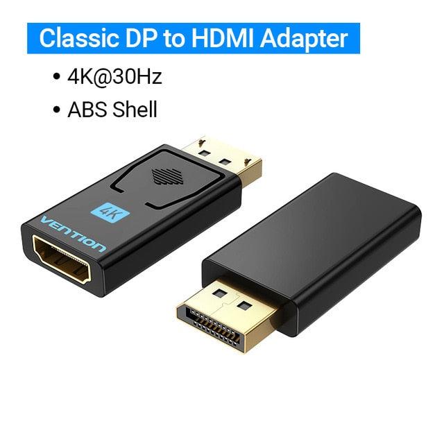 Adaptateur Vention DisplayPort vers HDMI et convertisseur vidéo audio 4K DisplayPort vers HDMI pour PC portable et moniteur