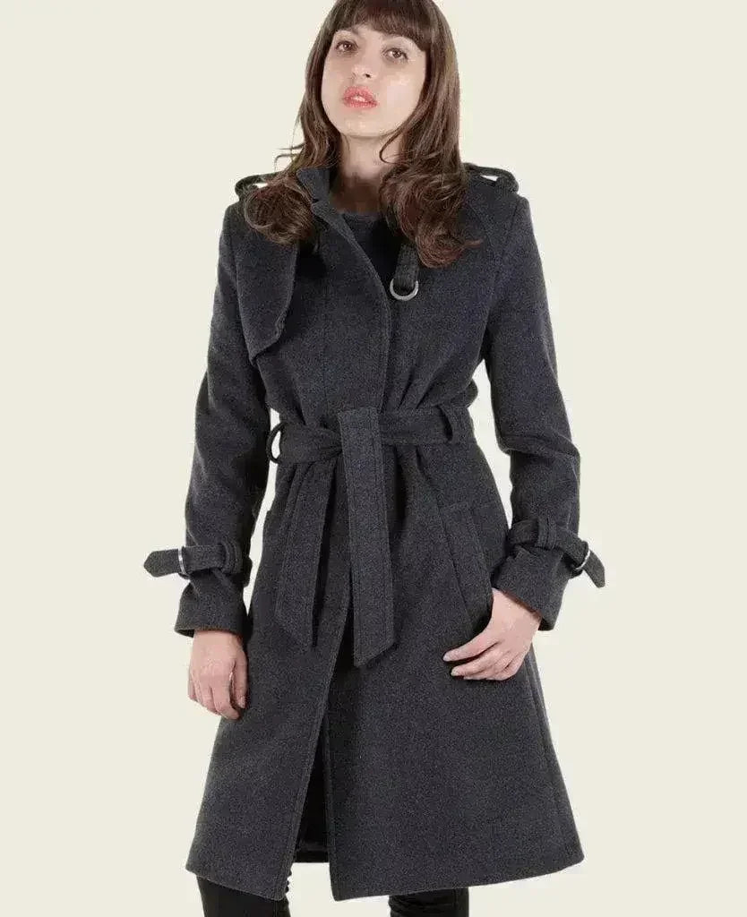 VENTURA - Trench-coat élégant et ajusté sans col