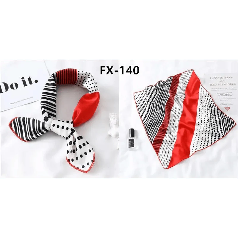 Foulard carré en soie polyvalent pour femme, écharpe de cou imprimée à la mode, foulard, bandeau pour cheveux, bandeau pour femme, bandana, châle