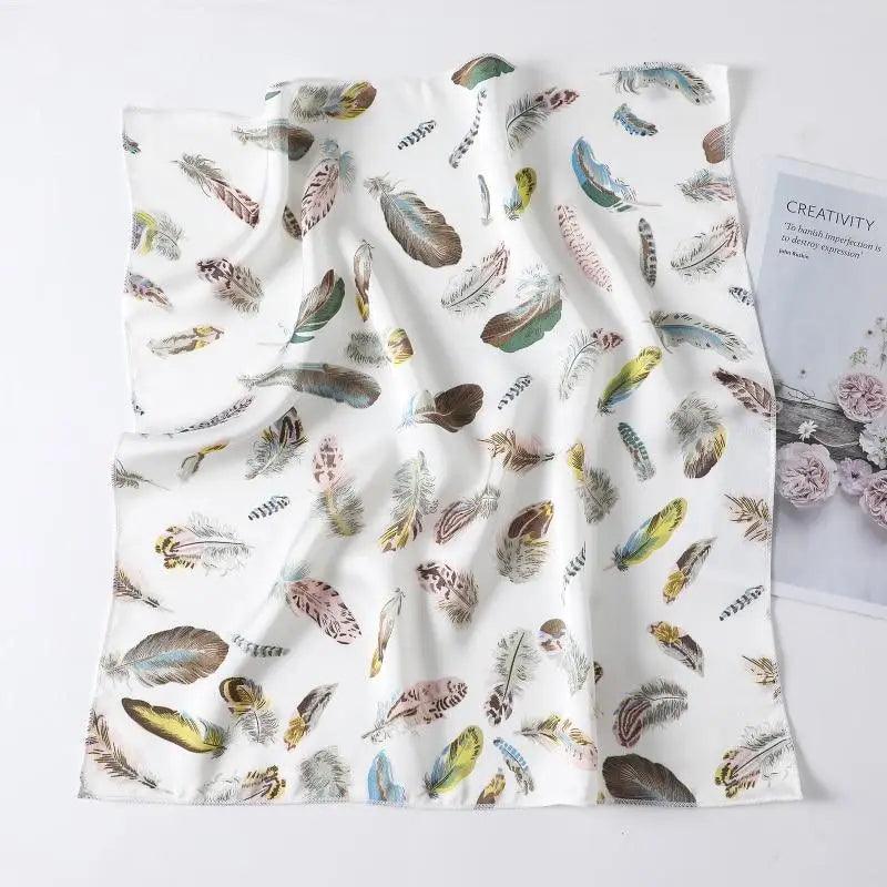Foulard carré en soie polyvalent pour femme, écharpe de cou imprimée à la mode, foulard, bandeau pour cheveux, bandeau pour femme, bandana, châle