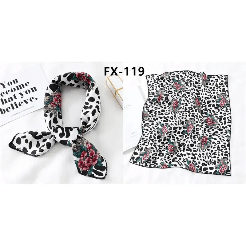Foulard carré en soie polyvalent pour femme, écharpe de cou imprimée à la mode, foulard, bandeau pour cheveux, bandeau pour femme, bandana, châle