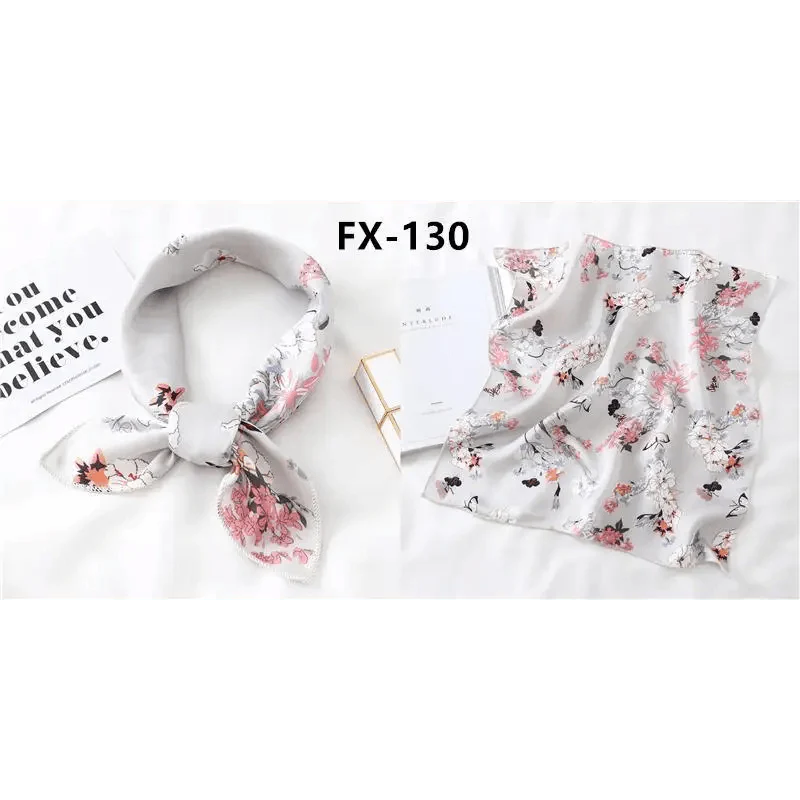 Foulard carré en soie polyvalent pour femme, écharpe de cou imprimée à la mode, foulard, bandeau pour cheveux, bandeau pour femme, bandana, châle