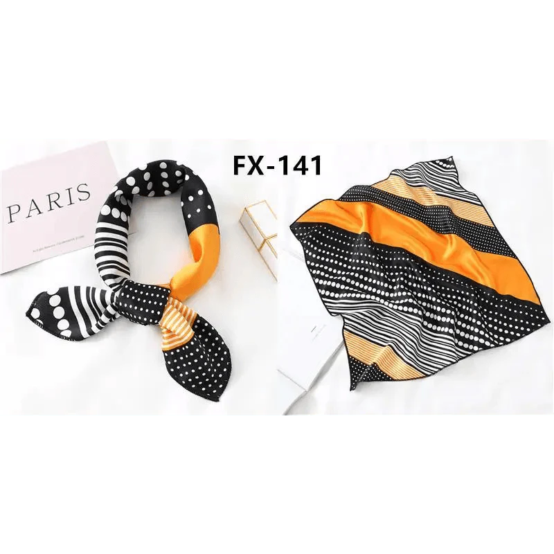 Foulard carré en soie polyvalent pour femme, écharpe de cou imprimée à la mode, foulard, bandeau pour cheveux, bandeau pour femme, bandana, châle