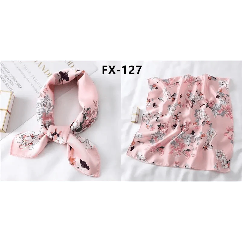 Foulard carré en soie polyvalent pour femme, écharpe de cou imprimée à la mode, foulard, bandeau pour cheveux, bandeau pour femme, bandana, châle