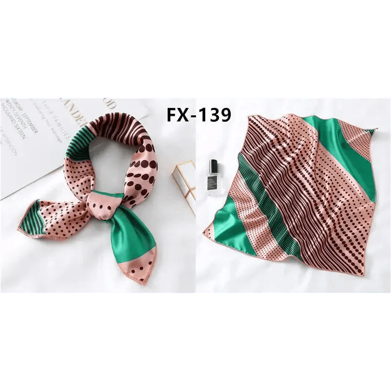 Foulard carré en soie polyvalent pour femme, écharpe de cou imprimée à la mode, foulard, bandeau pour cheveux, bandeau pour femme, bandana, châle