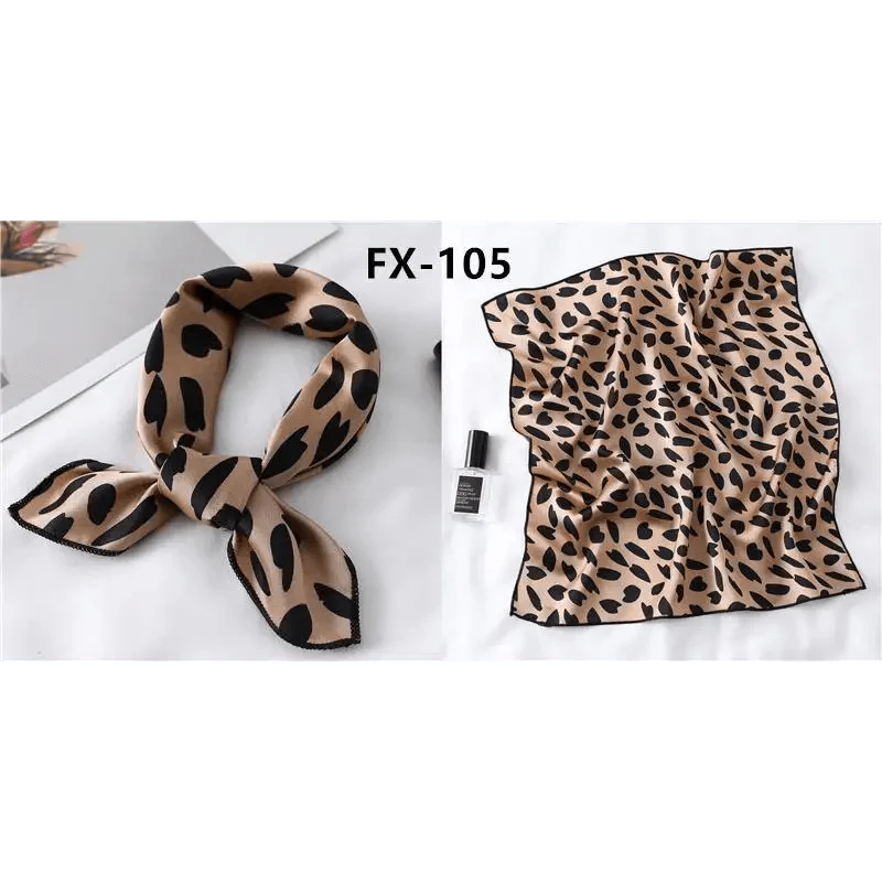 Foulard carré en soie polyvalent pour femme, écharpe de cou imprimée à la mode, foulard, bandeau pour cheveux, bandeau pour femme, bandana, châle