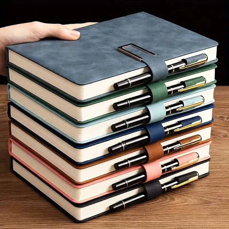 Carnet A5 en cuir vieilli avec couverture souple personnalisée et marque-page