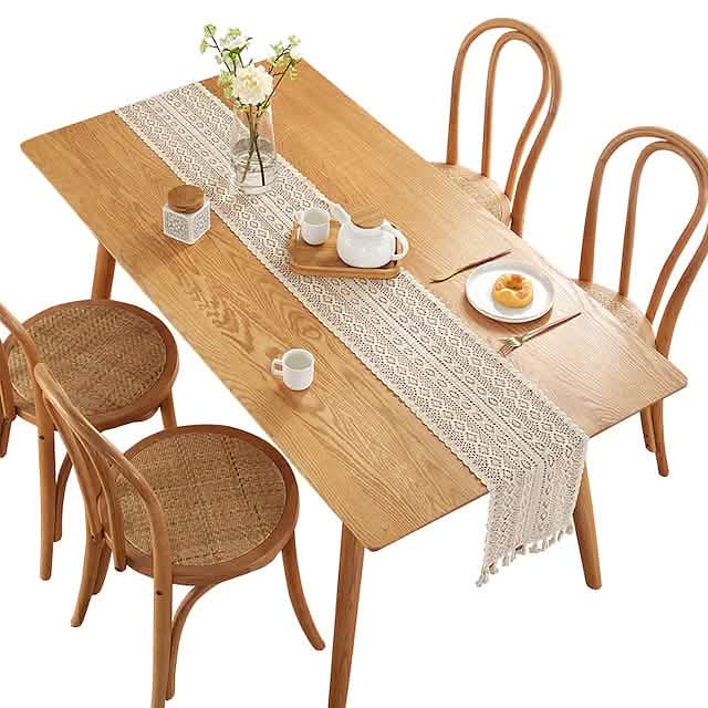 Nappe en dentelle au crochet style ferme vintage