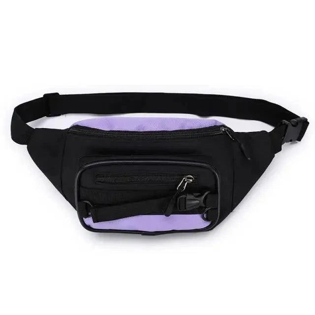 Sac banane vintage léger unisexe 3 fermetures éclair Sacs de taille en toile réglable Sac banane de fête