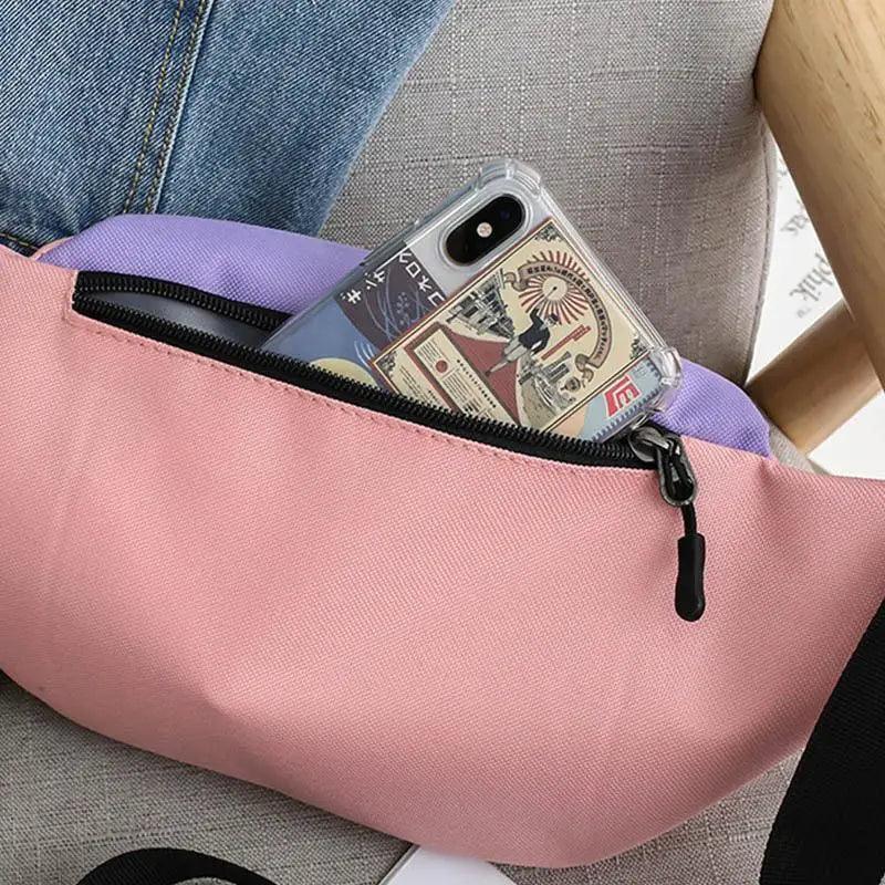 Sac banane vintage léger unisexe 3 fermetures éclair Sacs de taille en toile réglable Sac banane de fête