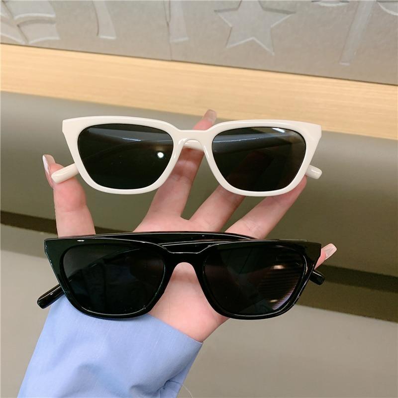 Lunettes de soleil œil de chat étroites vintage pour femmes, style rétro, à la mode et de marque, verres élégants