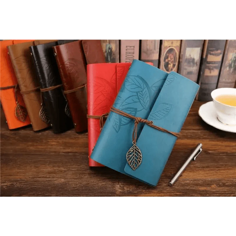 Carnet de notes journal en cuir PU vintage Rétro Livre Planners de voyage Fournitures de bureau et scolaires