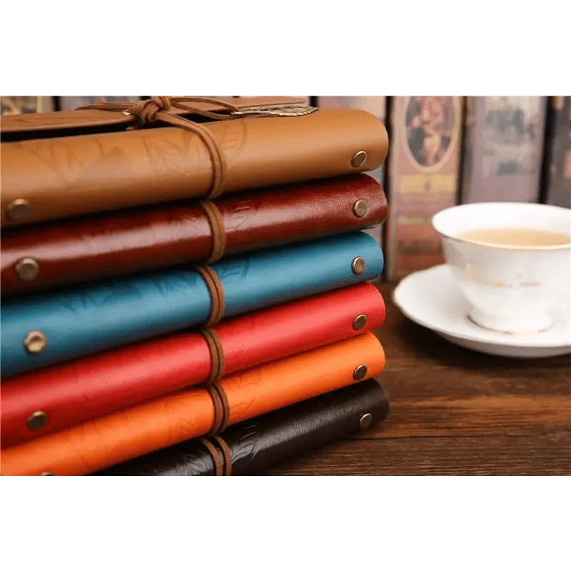 Carnet de notes journal en cuir PU vintage Rétro Livre Planners de voyage Fournitures de bureau et scolaires
