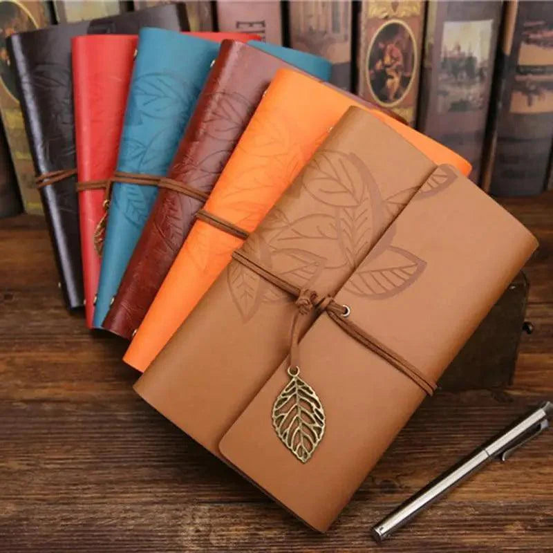 Carnet de notes journal en cuir PU vintage Rétro Livre Planners de voyage Fournitures de bureau et scolaires