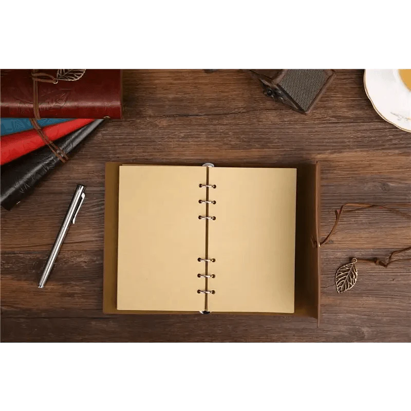 Carnet de notes journal en cuir PU vintage Rétro Livre Planners de voyage Fournitures de bureau et scolaires