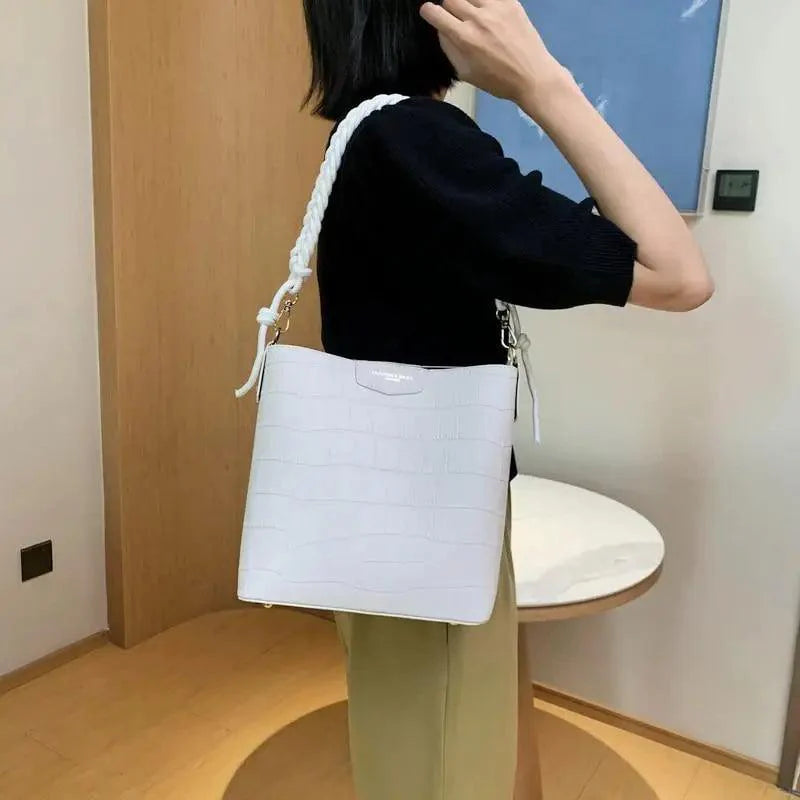 Sac à main seau pour femmes de style vintage, sac à bandoulière à motif de pierre, pour dames, sac féminin en bandoulière
