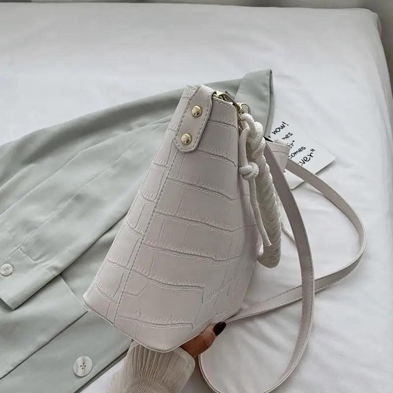 Sac à main seau pour femmes de style vintage, sac à bandoulière à motif de pierre, pour dames, sac féminin en bandoulière