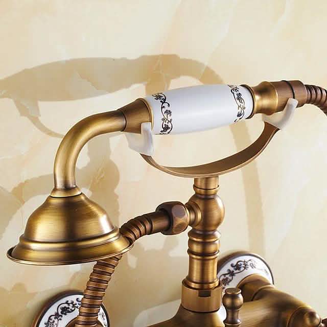 Ensemble de robinetterie de douche à effet pluie style vintage