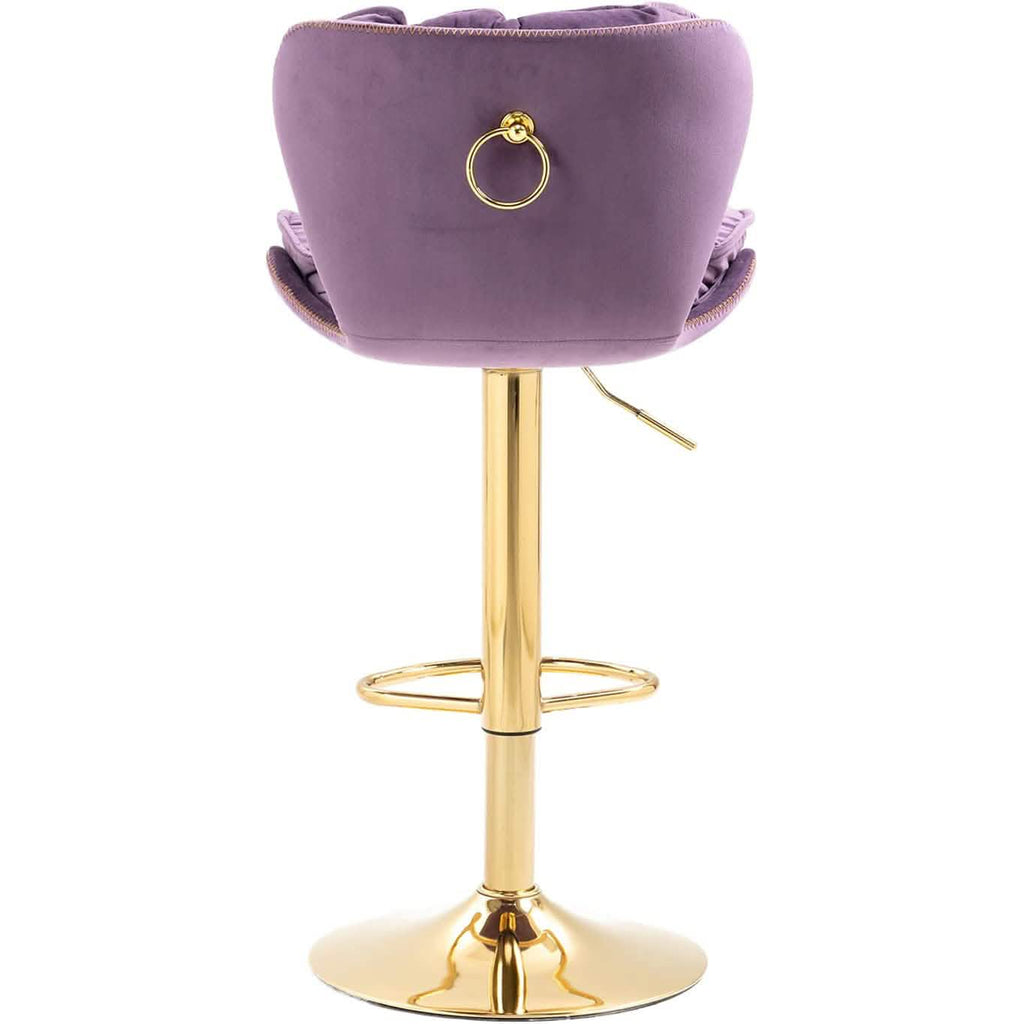 Tabourets de bar pivotants en velours vintage