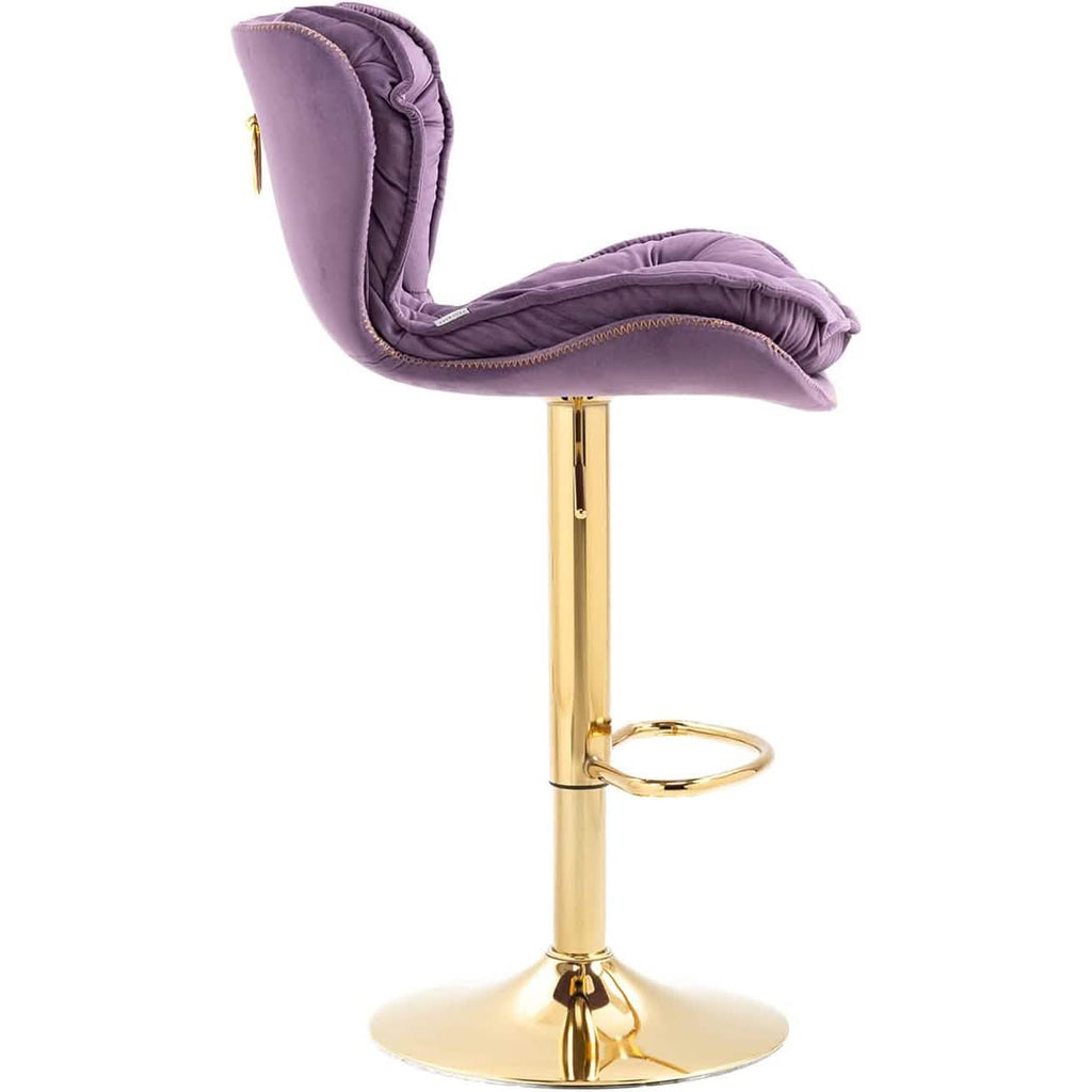 Tabourets de bar pivotants en velours vintage
