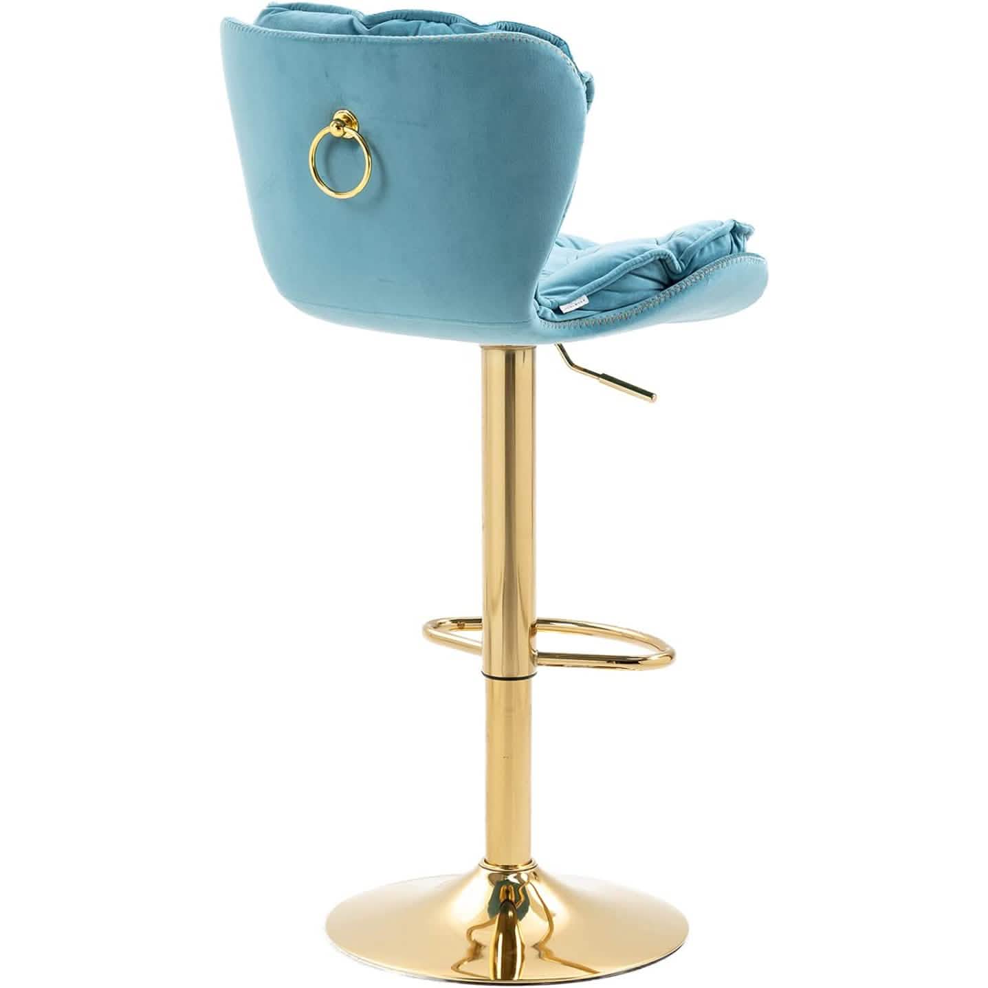 Tabourets de bar pivotants en velours vintage
