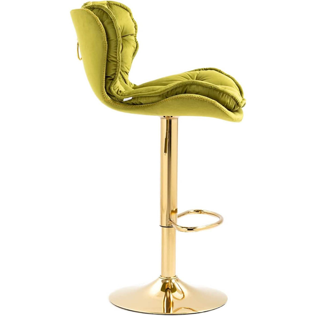 Tabourets de bar pivotants en velours vintage
