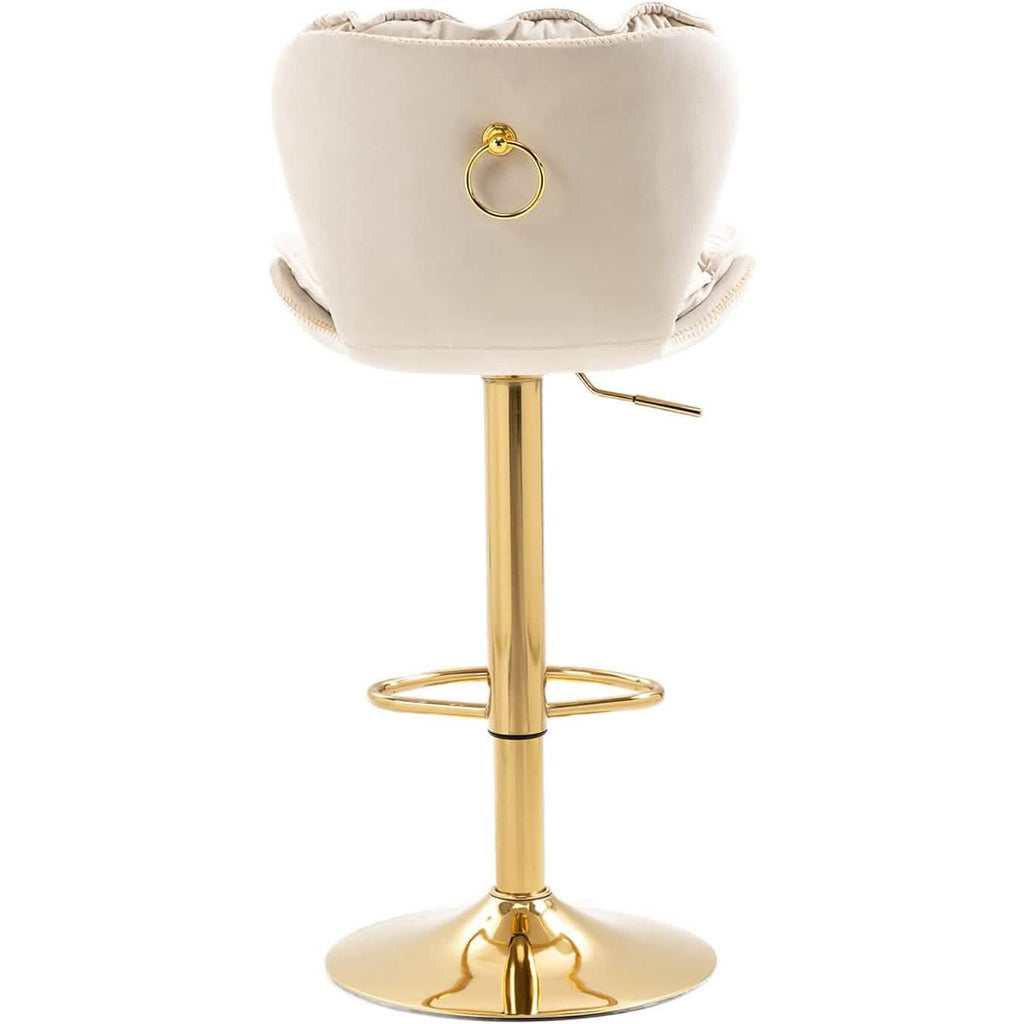 Tabourets de bar pivotants en velours vintage
