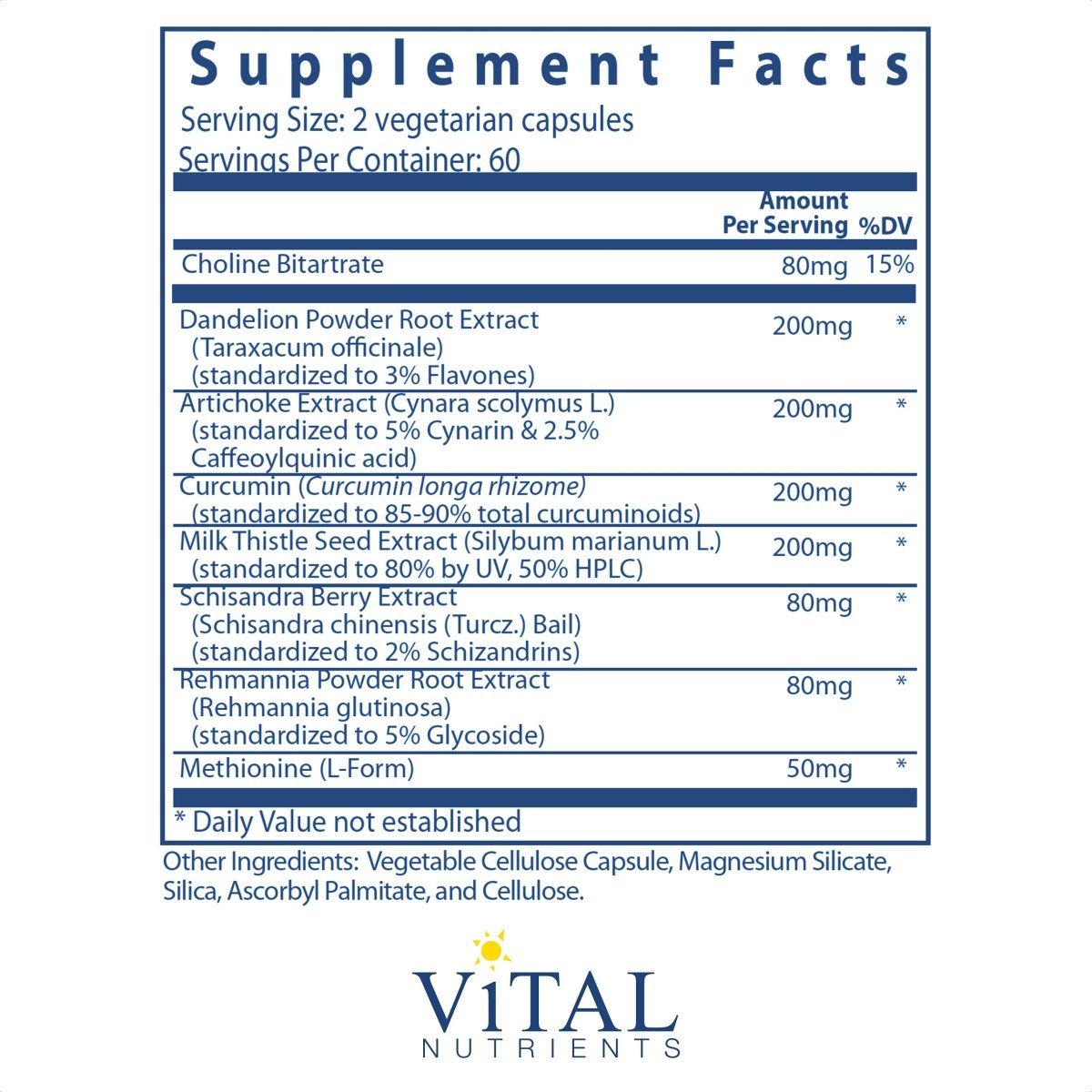 Vital Nutrients Soutien Hépatique 120 Vcaps