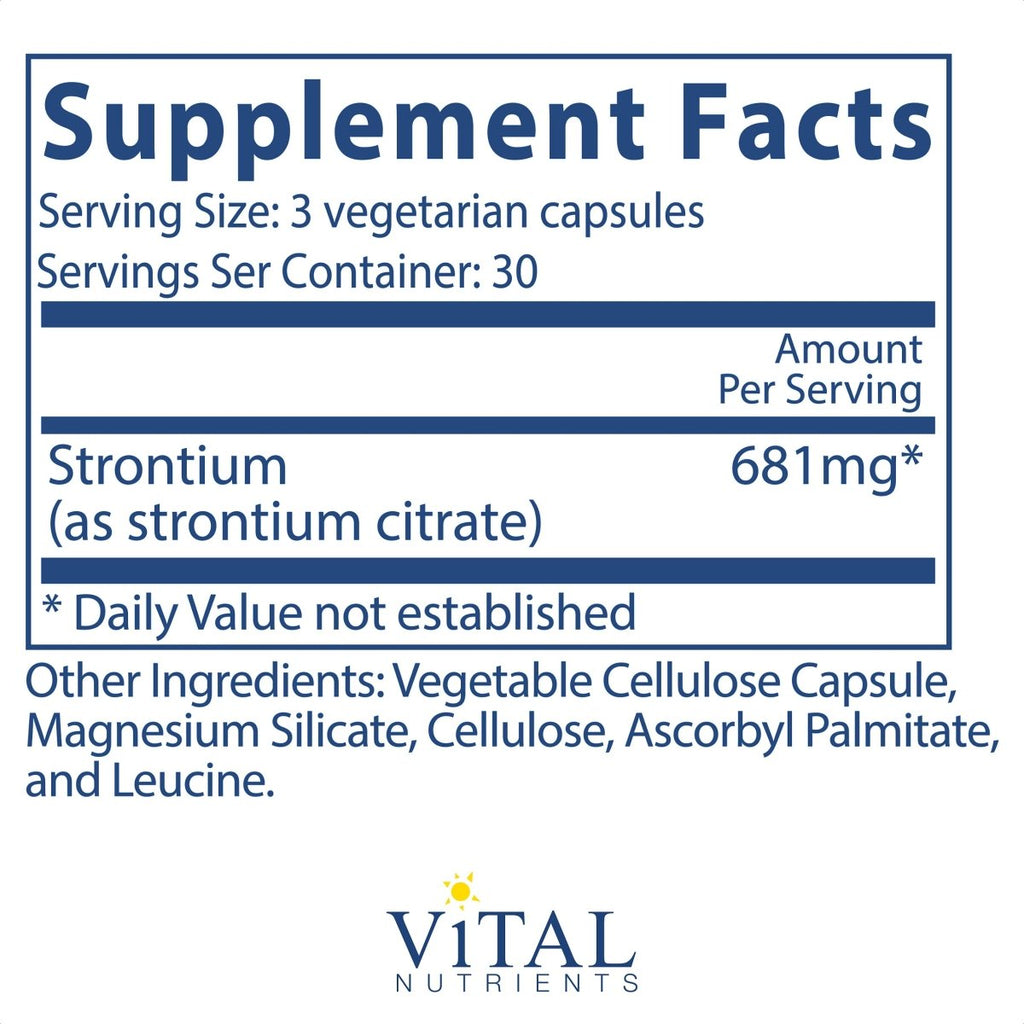 Vital Nutrients Citrate de Strontium 227 mg 90 Vcaps
