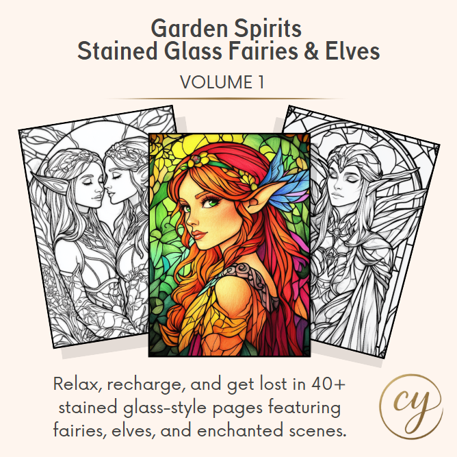 Esprits du Jardin : Fées et Elfes en Vitrail – Volume 1