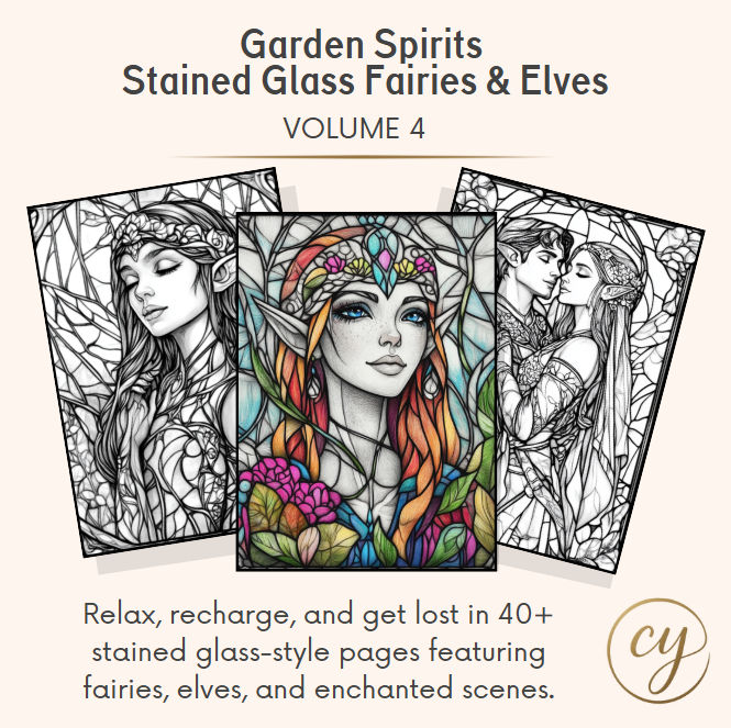 Esprits du jardin : Fées et Elfes en Vitrail – Volume 4