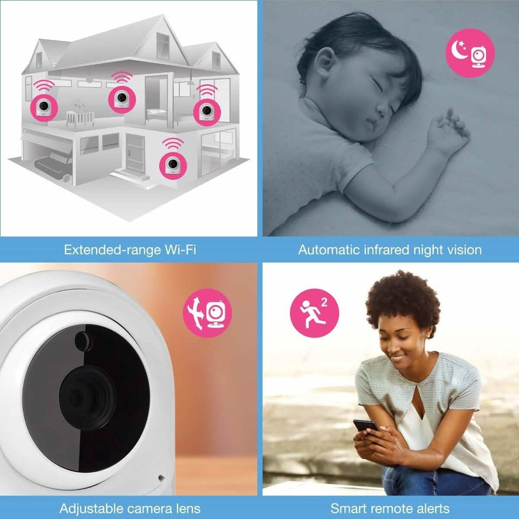 VTech VM981 Écoute-bébé vidéo HD sans fil extensible Safe & Sound