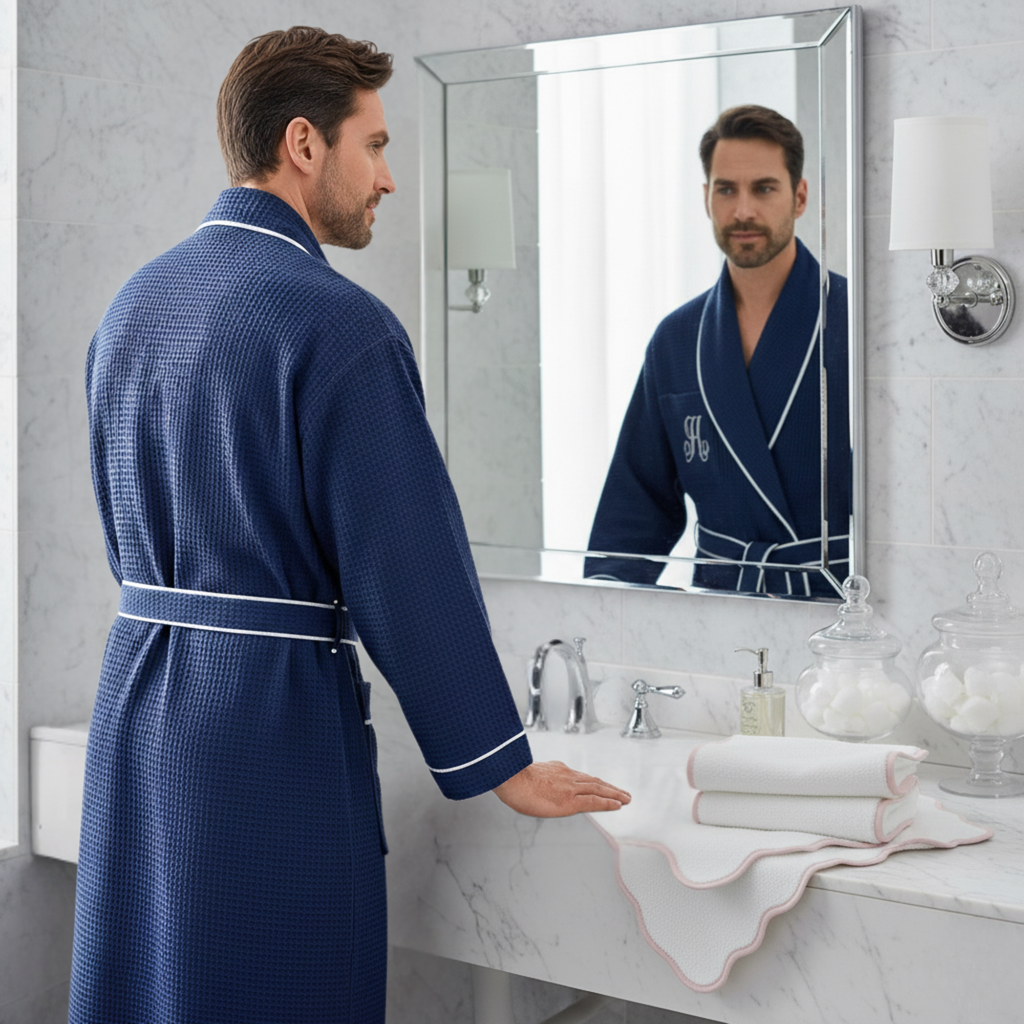 Peignoir gaufré de qualité supérieure pour homme