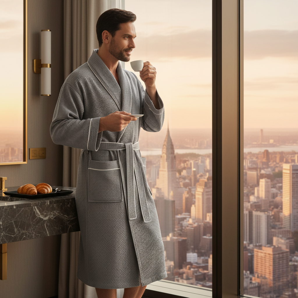 Peignoir gaufré de qualité supérieure pour homme