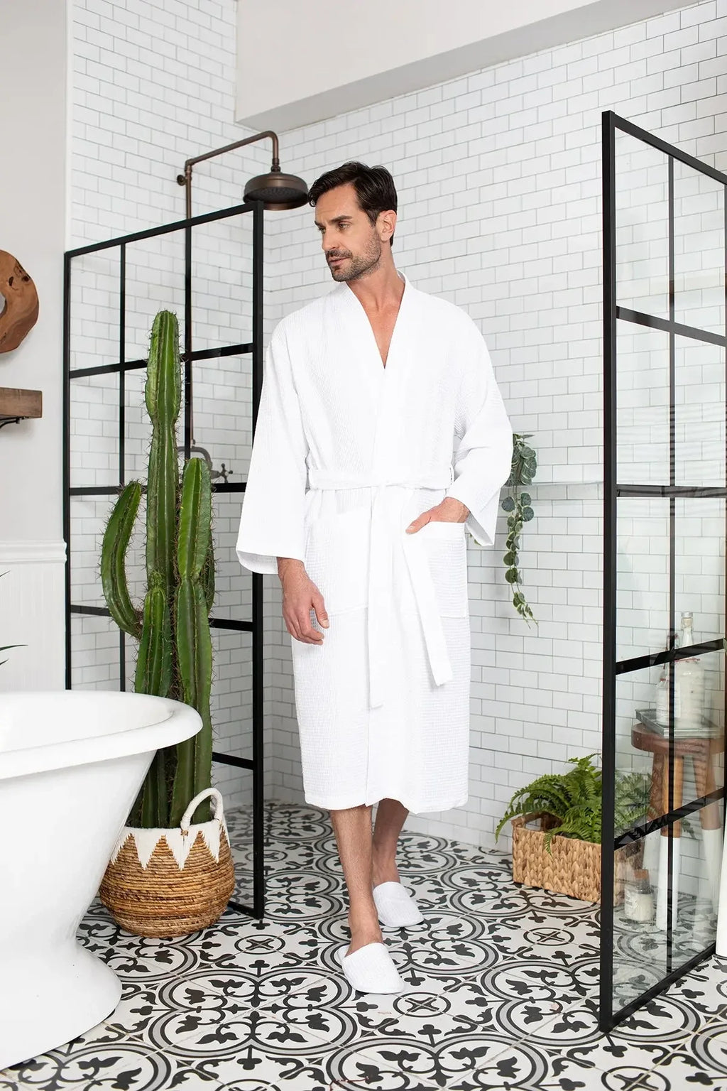 Peignoir gaufré pour homme - Absorbant, Léger