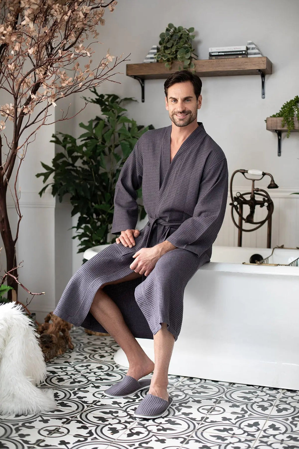 Peignoir gaufré pour homme - Absorbant, Léger