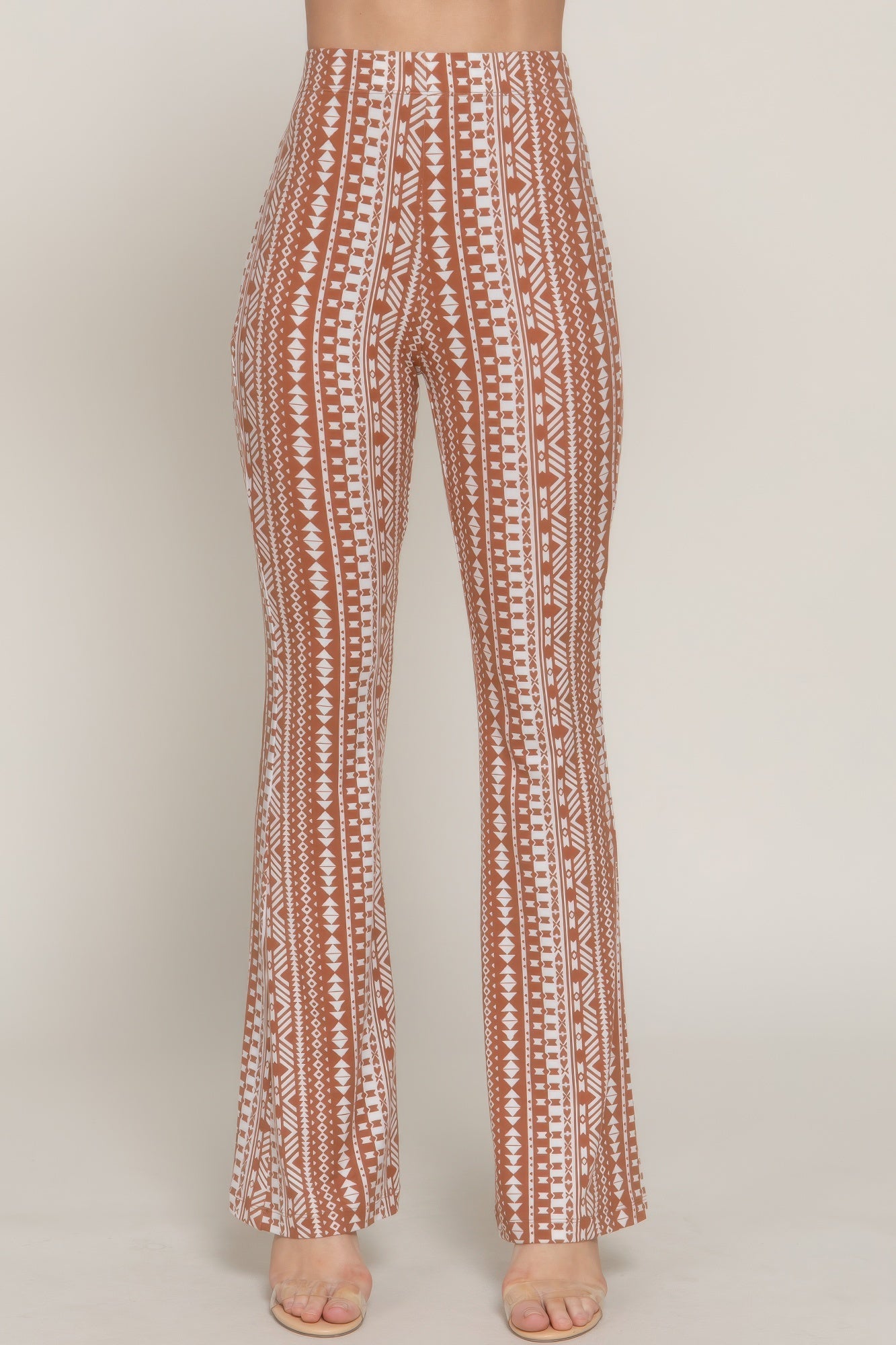 Pantalon fuselé moulant imprimé avec taille élastiquée