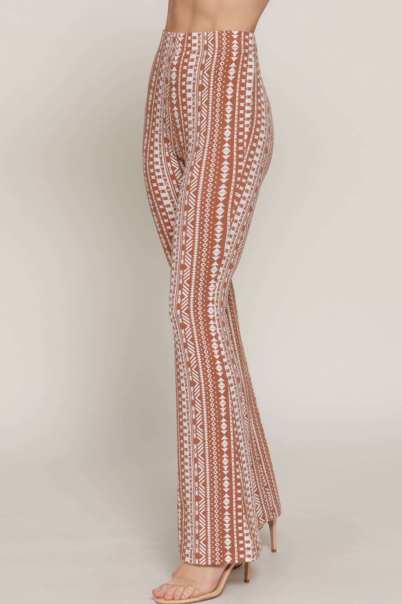 Pantalon fuselé moulant imprimé avec taille élastiquée