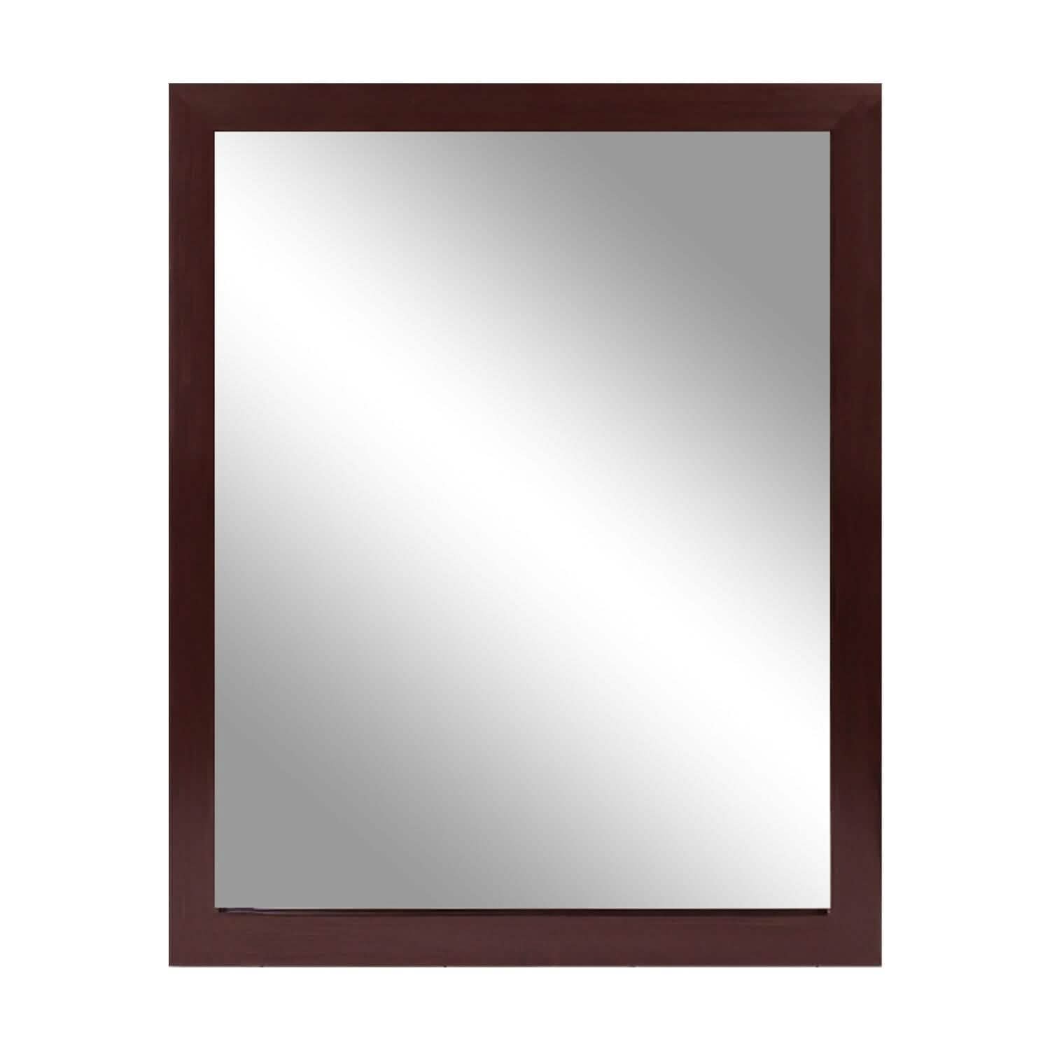 Miroir mural cadre effet bois rectangulaire miroir suspendu moderne