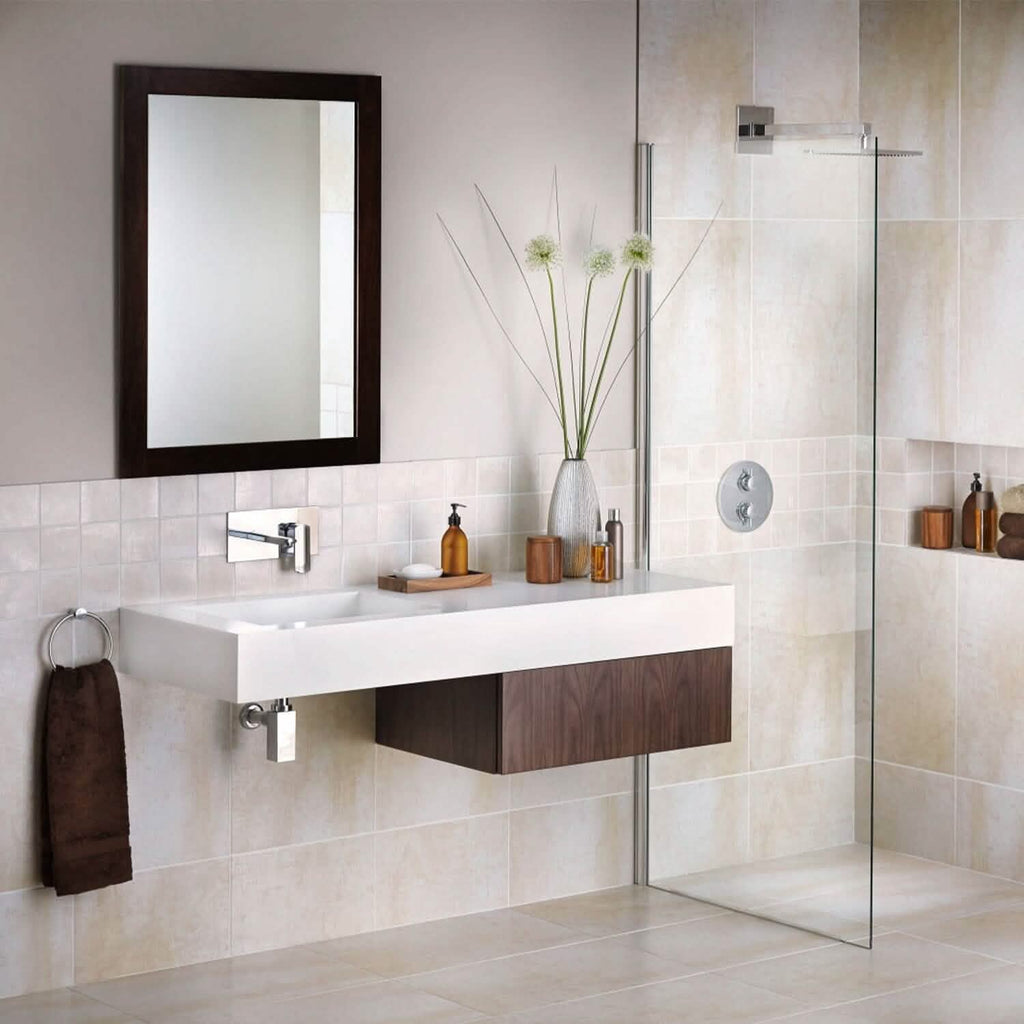 Miroir mural cadre effet bois rectangulaire miroir suspendu moderne