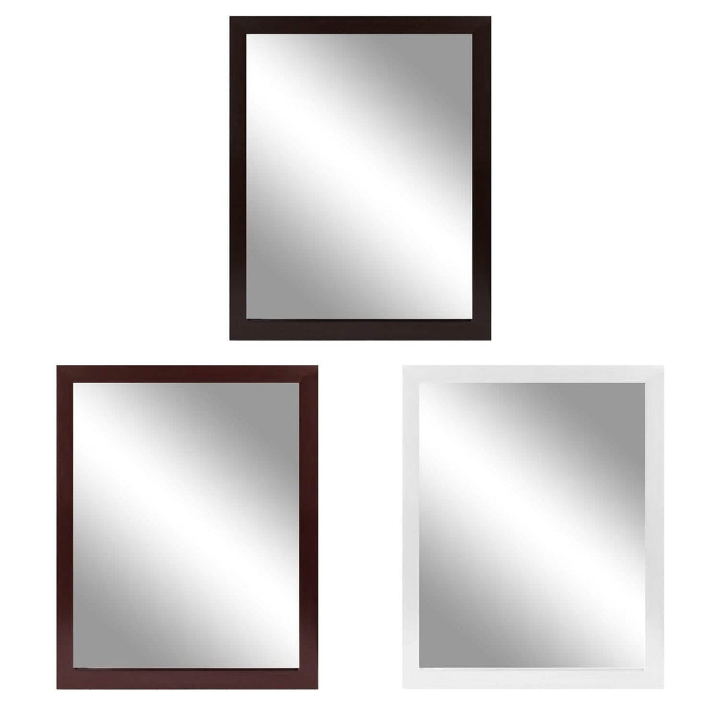 Miroir mural cadre effet bois rectangulaire miroir suspendu moderne