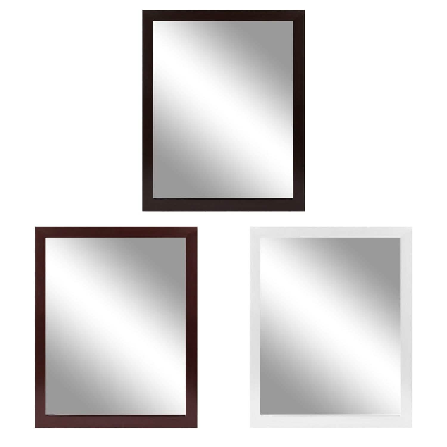 Miroir mural cadre effet bois rectangulaire miroir suspendu moderne